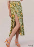 Boho Skirts in Madarin Garden Green For Women